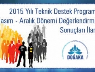  2015 Yılı Teknik Destek Programı Kasım - Aralık Dönemi Değerlendirme Sonuçları İlanı Galeri